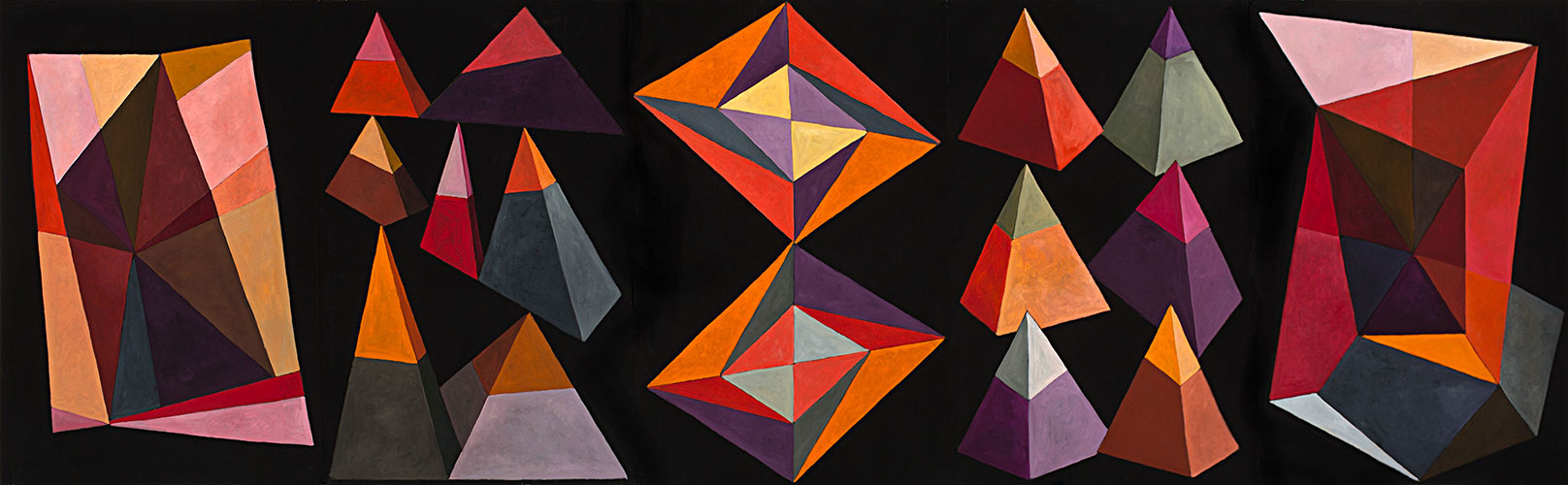 Triangle Shuffle, Oil on paper, Mary Alice Copp