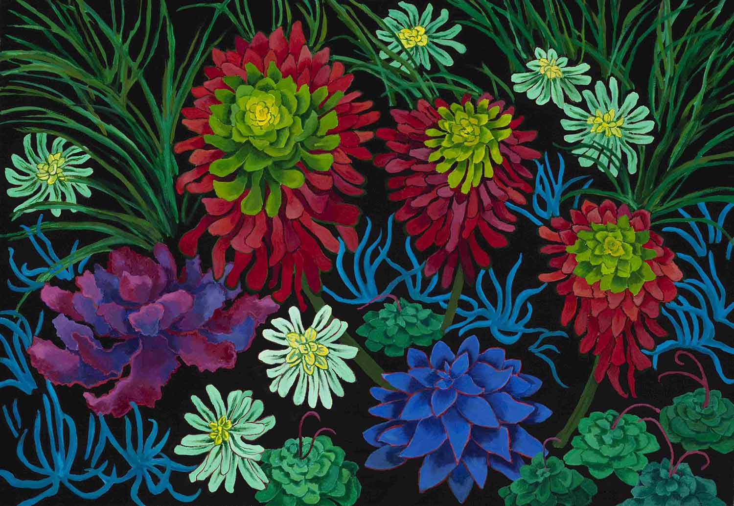 Succulents, Oil painting by Mary Alice Copp
